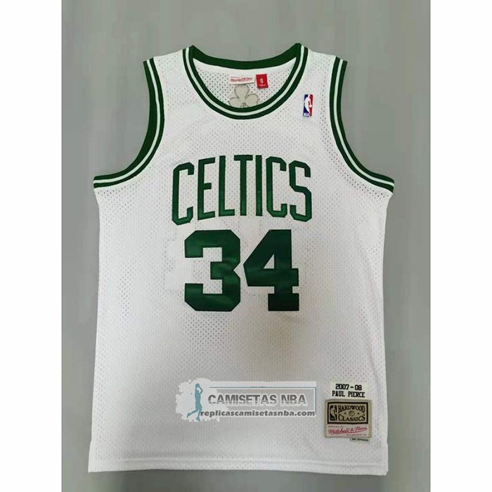 Camiseta Boston Celtics Paul Pierce NO 34 Mitchell & Ness 2007-08 Blanco
